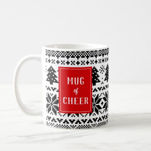 Red and Black Knit Sweater Mug of Christmas Cheer