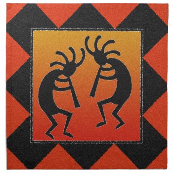 Red And Black Kokopelli Napkin by machomedesigns at Zazzle