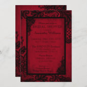 Red and Black Lace Gothic Bridal Shower Invitation (Front/Back)