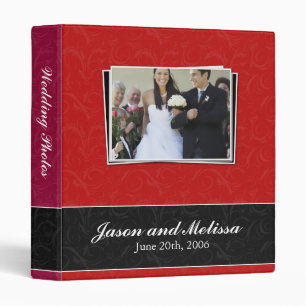 Red and Black Lace Wedding Binder