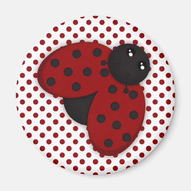 Red and Black Ladybug Magnet (Front)