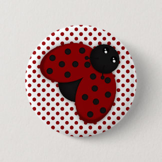 Red and Black Ladybug Pinback Button