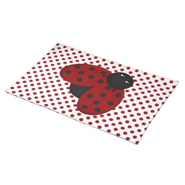 Red and Black Ladybug Placemat (On Table)