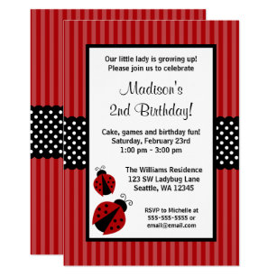 Ladybug Birthday Invitations Zazzle