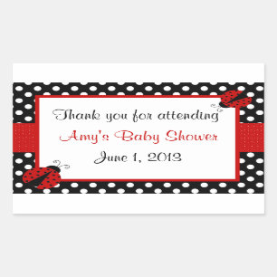 Red and Black Ladybug Thank You Sticker