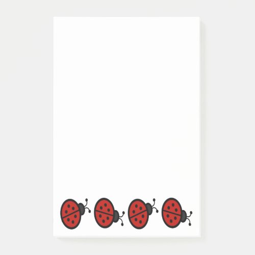 Red and Black Ladybugs 4x6 Post_it Notes