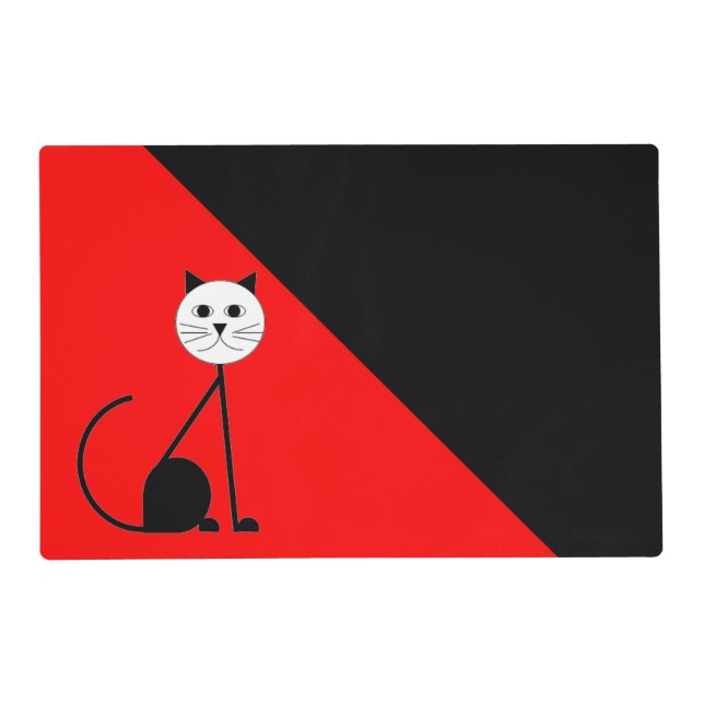 Red and  Black Laminated Placement Placemat (Front)
