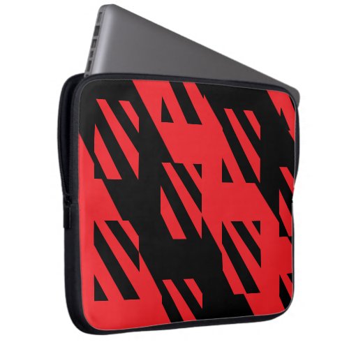 Red and Black Laptop Case With Abstract Pattern | Zazzle