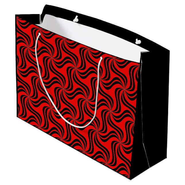 Red and Black Large Gift Bag (Back Angled)