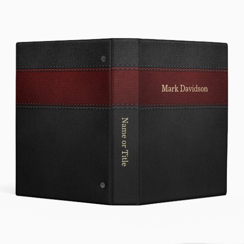 Red and Black Leather Look Custom Mini Binder