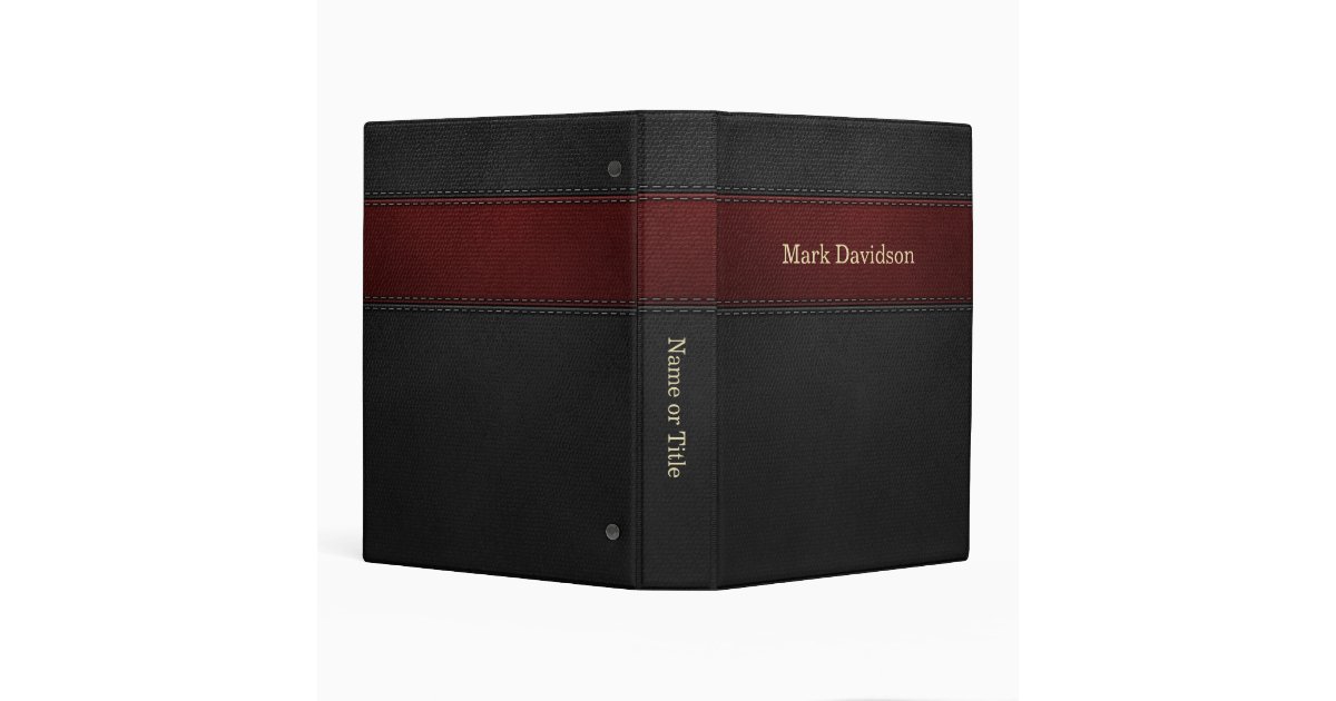Red and Black Leather Look Custom Mini Binder | Zazzle