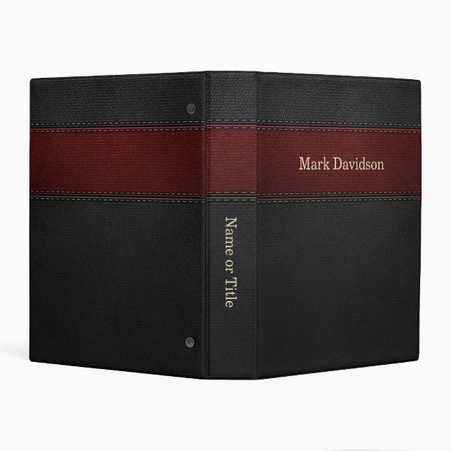 Red and Black Leather Look Custom Mini Binder (Background)