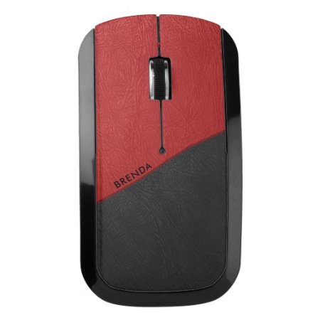 Red And Black Leather Wireless Mouse