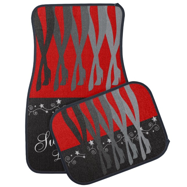 Red and Black Legs and Lips Car Mat (Set)