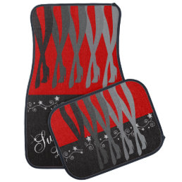 Red and Black Legs and Lips Car Mat