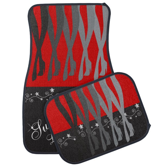 Red and Black Legs and Lips Car Mat (Set)