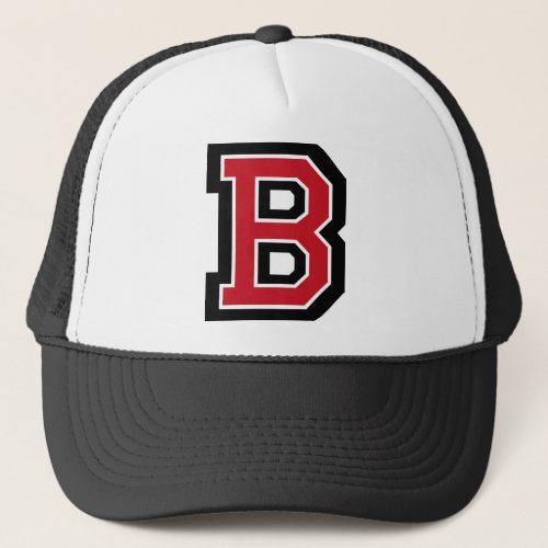 Red and Black Letter B Trucker Hat