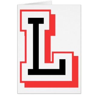 Red and black letter L Cards