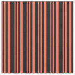 [ Thumbnail: Red and Black Lined/Striped Pattern Fabric ]