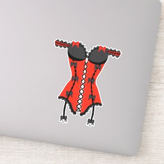 Red and Black Lingerie Sticker