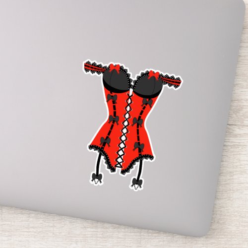 Red and Black Lingerie Sticker