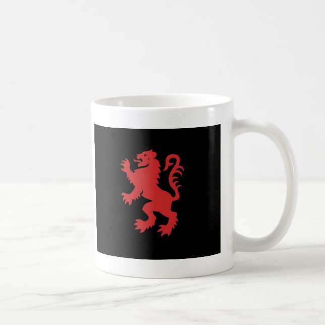 Red and Black Lion Rampant Coffee Mug (Right)
