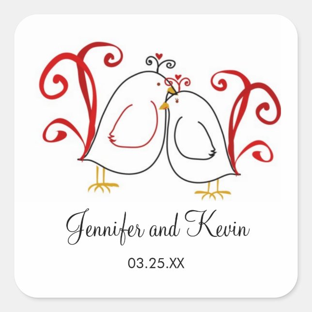 Red and Black Lovebirds, Stickers (Front)
