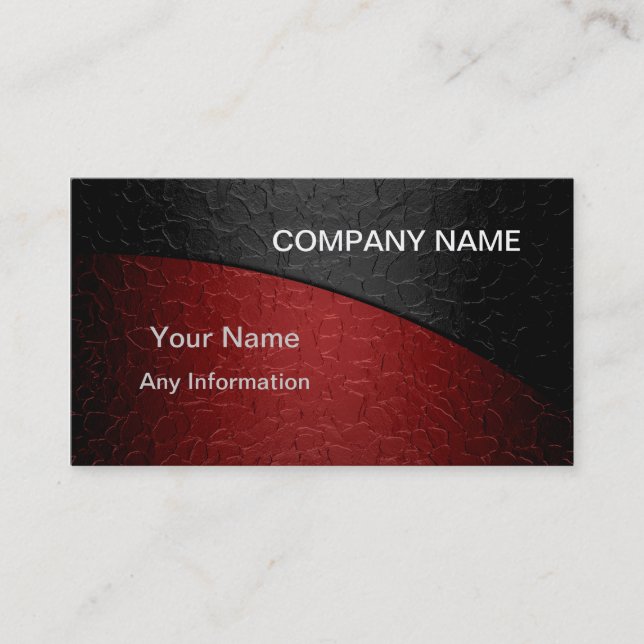 Red and Black Luxury Metallic Business Card (Front)