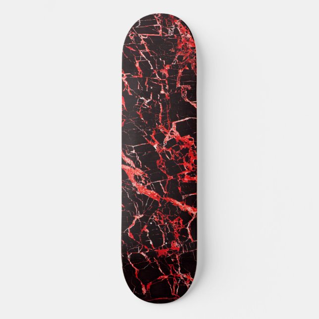 Red and Black Marble, Skateboard Deck (Front)