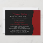 Red and Black Masquerade Party Invitation | Zazzle