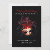 Red and Black Masquerade Party Invitation | Zazzle