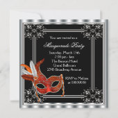 Red and Black Masquerade Party Invitation | Zazzle