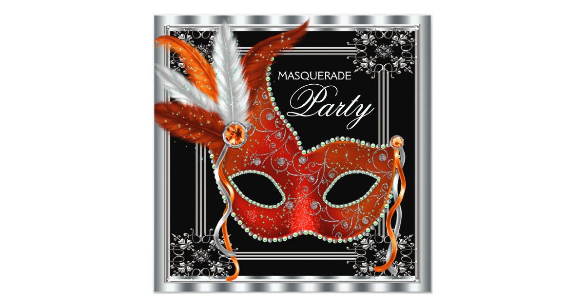 Red and Black Masquerade Party Invitation | Zazzle.com