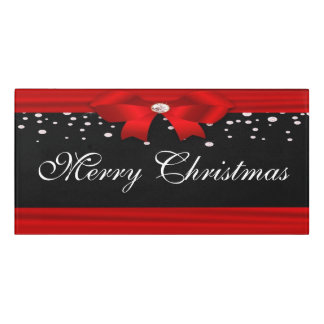 Red and Black Merry Christmas Door Sign