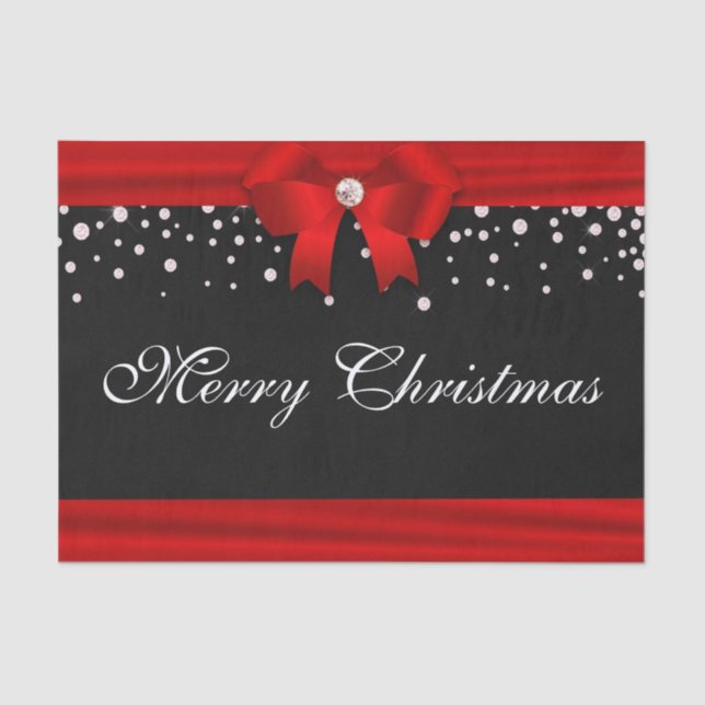 Red and Black Merry Christmas Tissue Paper (Front)