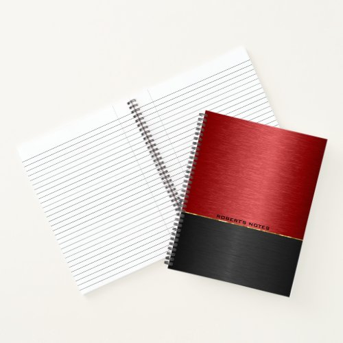 Red and black metallic background notebook