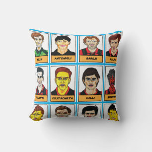 Red And Black Milan Soccer Legends Throw Pillow