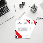 Red and Black Minimalist Professional Corporate  Letterhead<br><div class="desc">Present yourself with sleek sophistication using our Minimal Modern Professional Corporate Business Card template. With a bold color scheme of red and black, this template exudes confidenceIntroducing our minimalist and modern corporate letterhead, designed to convey professionalism and sophistication. Featuring your company name and logo prominently at the top, this letterhead...</div>