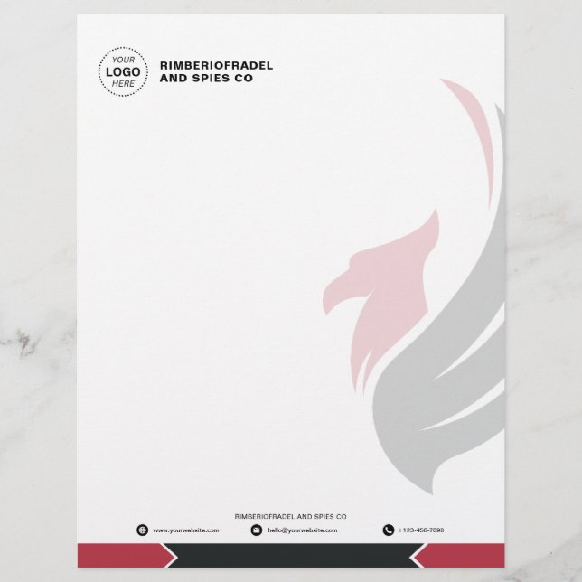 Red and black Modern Business Letterhead (Front)
