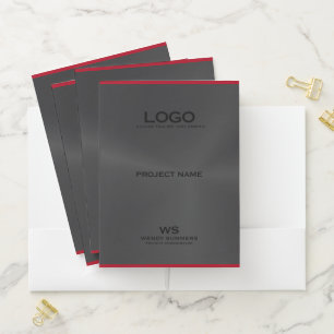 Red and black modern design pocket folder