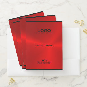 Red and black modern design pocket folder
