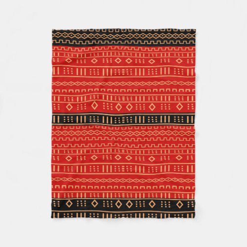 Red and Black Modern Mudcloth Blanket