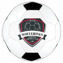 Red and Black Modern Shield Soccer Ball Custom
