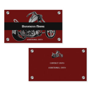 Red And Black Motorcycle Shop Business Card