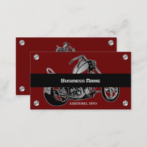 Red And Black Motorcycle Shop Business Card