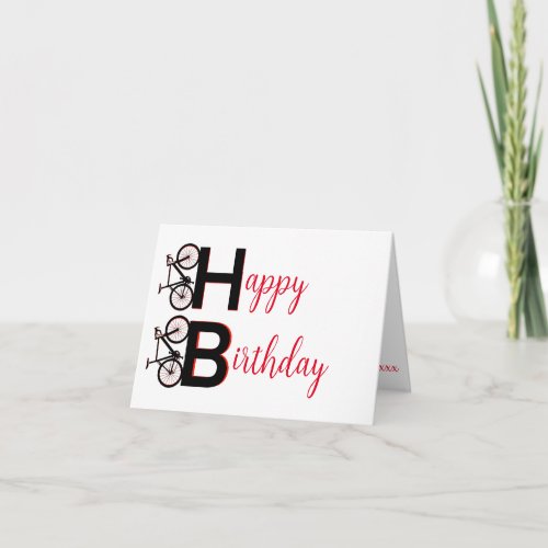 Red and black mountain bike MTB happy birthday Card