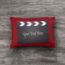 Red And Black Movie Clapperboard Accent Pillow