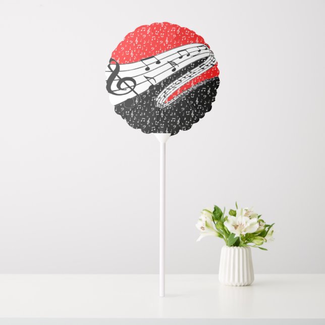 Red and black music theme balloon (In SItu)