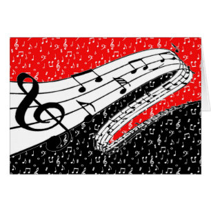 Red and black music theme card