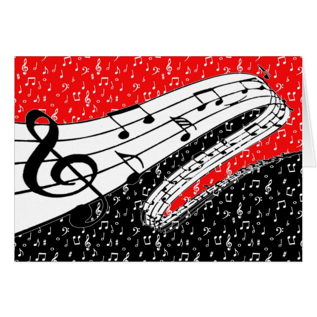Red and black music theme card (Front Horizontal)